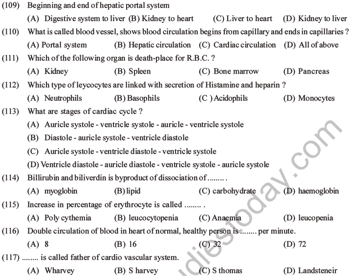 NEET Biology Body Fluids and Circulation MCQs Set B-53