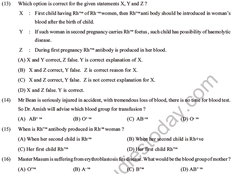 NEET Biology Body Fluids and Circulation MCQs Set B-8