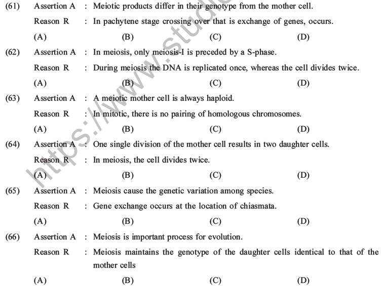 NEET Biology Cell Cycle MCQs Set A-17