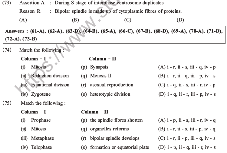 NEET Biology Cell Cycle MCQs Set A-19
