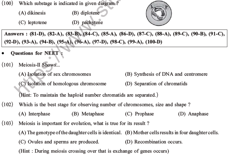NEET Biology Cell Cycle MCQs Set A-29