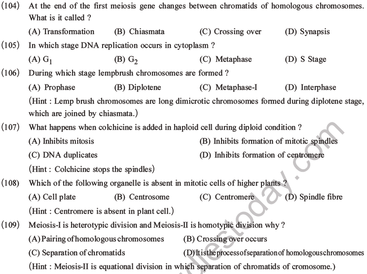 NEET Biology Cell Cycle MCQs Set A-30