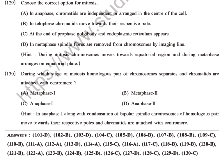 NEET Biology Cell Cycle MCQs Set A-35