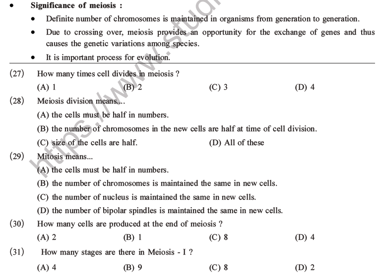 NEET Biology Cell Cycle MCQs Set A-8