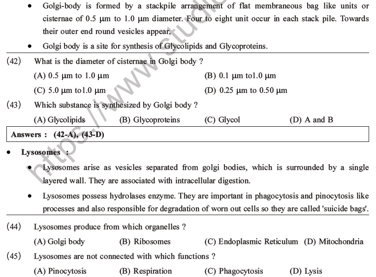 NEET Biology Cell Structure and Function MCQs Set B-10