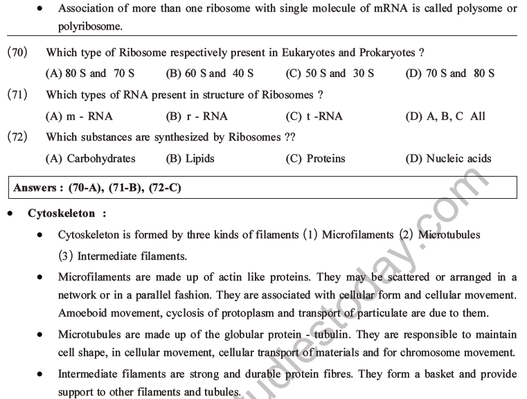 NEET Biology Cell Structure and Function MCQs Set B-17