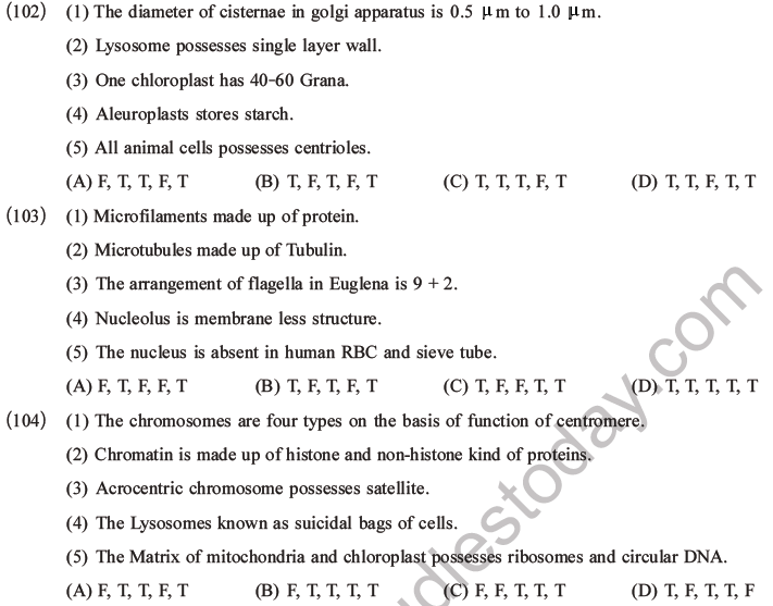 NEET Biology Cell Structure and Function MCQs Set B-25