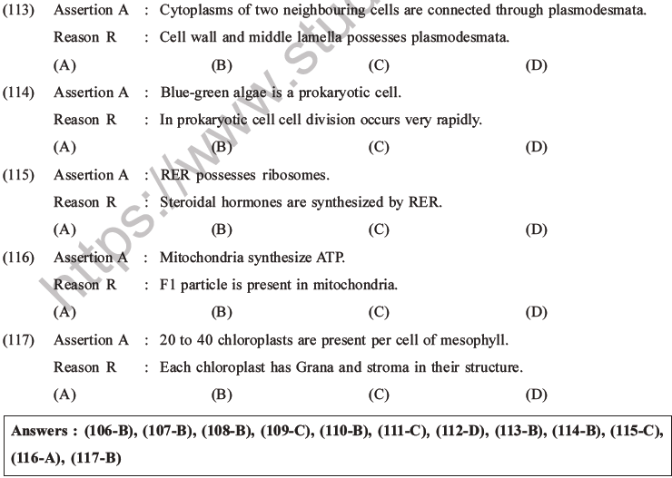 NEET Biology Cell Structure and Function MCQs Set B-28