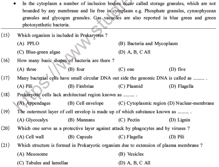 NEET Biology Cell Structure and Function MCQs Set B-4