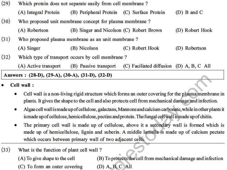 NEET Biology Cell Structure and Function MCQs Set B-7