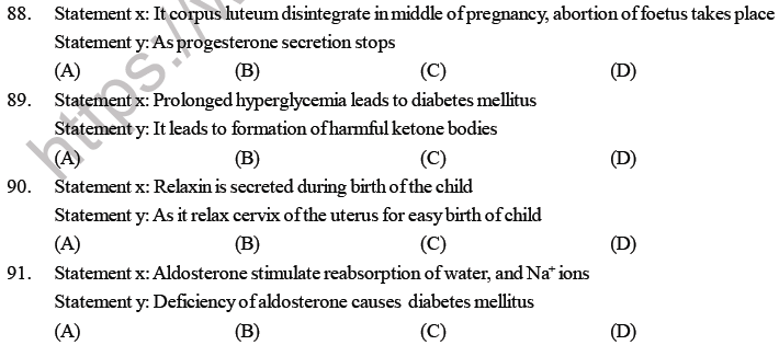 NEET Biology Chemical Coordination and Control MCQs Set A-Q89