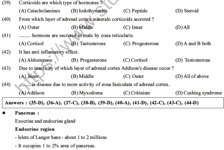 NEET Biology Chemical Coordination and Control MCQs Set B-10