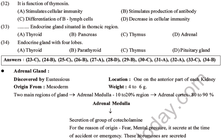 NEET Biology Chemical Coordination and Control MCQs Set B-6