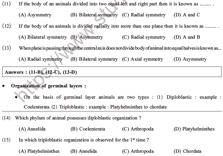 NEET Biology Classification of Animal Kingdom MCQs Set A, Multiple Choice  Questions