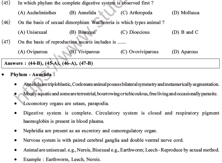 NEET Biology Classification of Animal Kingdom MCQs Set A-12
