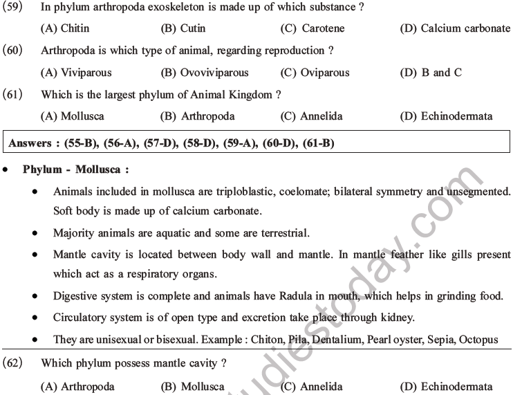 NEET Biology Classification of Animal Kingdom MCQs Set A-15