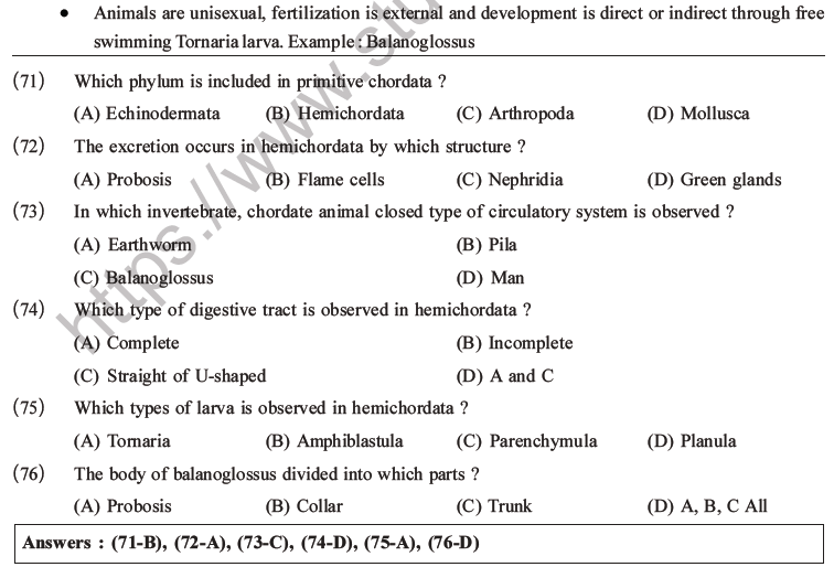 NEET Biology Classification of Animal Kingdom MCQs Set A-18