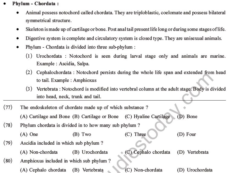 NEET Biology Classification of Animal Kingdom MCQs Set A-19