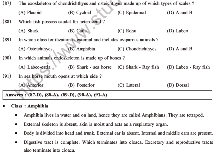 NEET Biology Classification of Animal Kingdom MCQs Set A-22