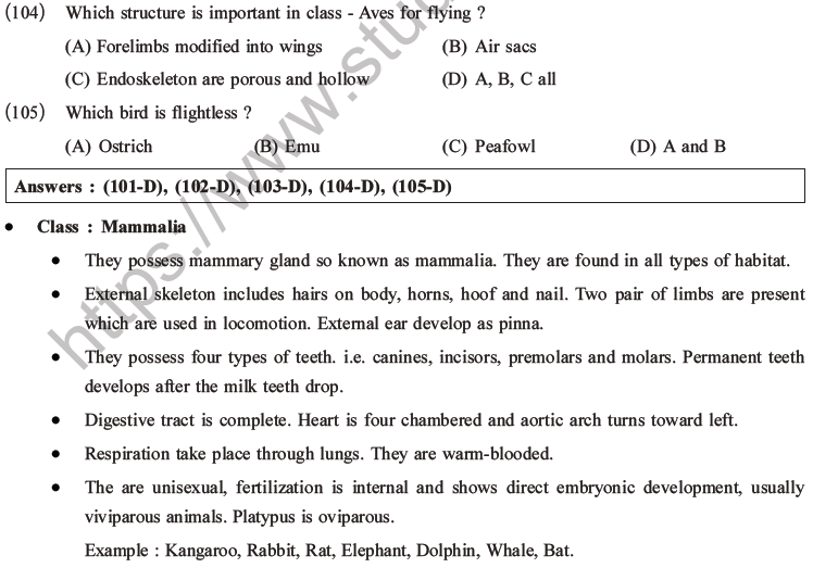 NEET Biology Classification of Animal Kingdom MCQs Set A-26