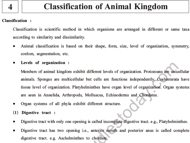 NEET Biology Classification of Animal Kingdom MCQs Set A, Multiple Choice  Questions