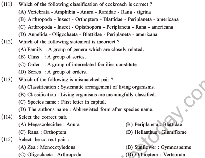 NEET Biology Classification of Living Organisms MCQs Set B-19