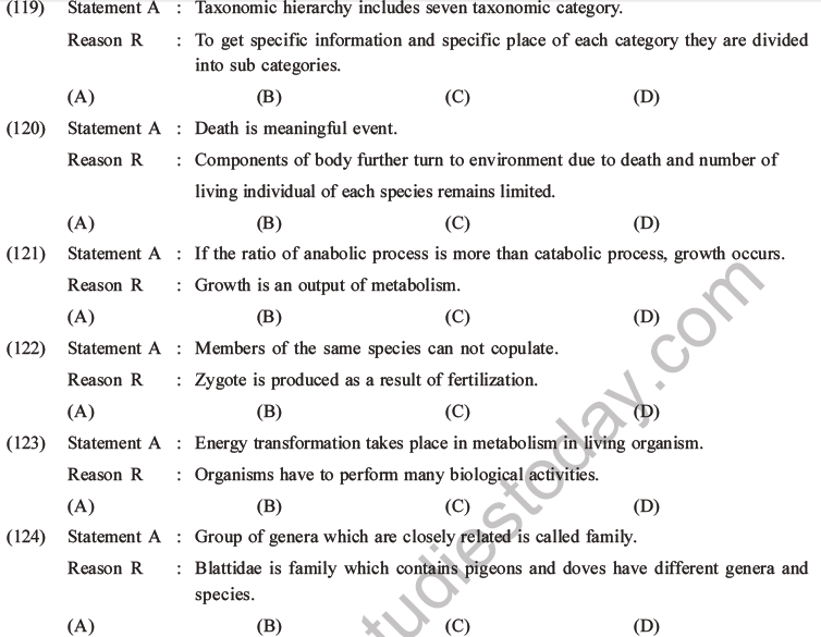 NEET Biology Classification of Living Organisms MCQs Set B-21