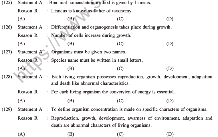 NEET Biology Classification of Living Organisms MCQs Set B-22