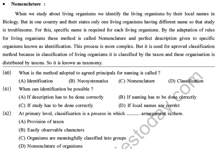 NEET Biology Classification of Living Organisms MCQs Set B-9