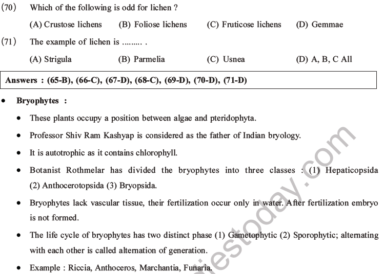 NEET Biology Classification of Plant Kingdom MCQs Set A-15