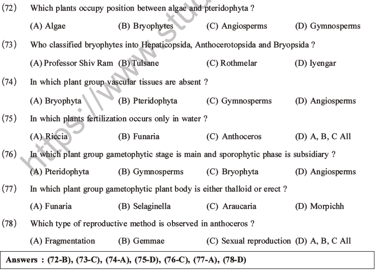 NEET Biology Classification of Plant Kingdom MCQs Set A-16