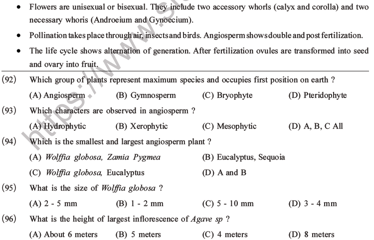 NEET Biology Classification of Plant Kingdom MCQs Set A-20