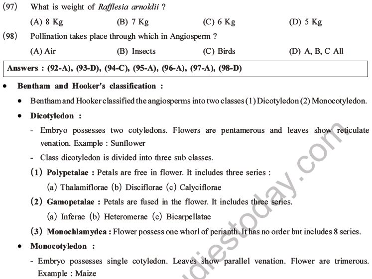 NEET Biology Classification of Plant Kingdom MCQs Set A-21