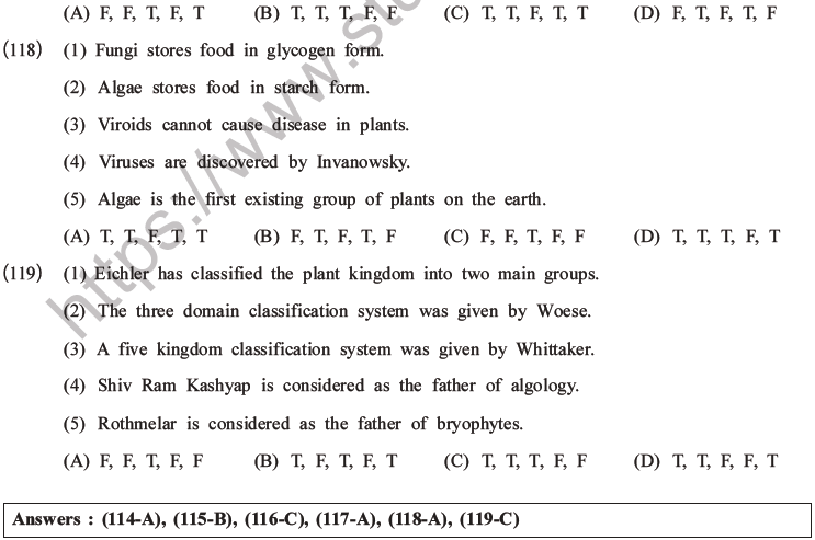 NEET Biology Classification of Plant Kingdom MCQs Set A-26