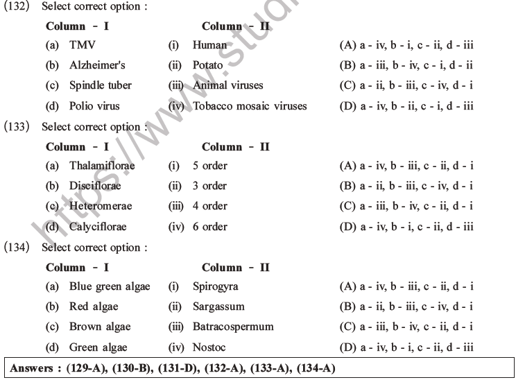 NEET Biology Classification of Plant Kingdom MCQs Set A-30