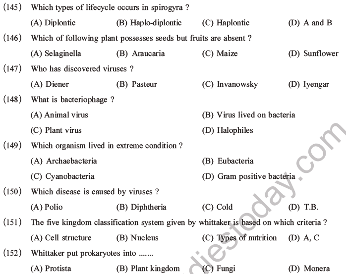 NEET Biology Classification of Plant Kingdom MCQs Set A-33