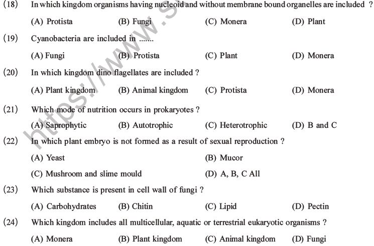 NEET Biology Classification of Plant Kingdom MCQs Set A-4