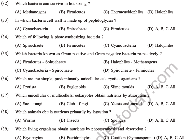 NEET Biology Classification of Plant Kingdom MCQs Set A-7