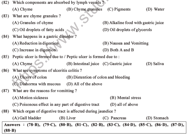 NEET Biology Digestion and Absorption MCQs Set C-22