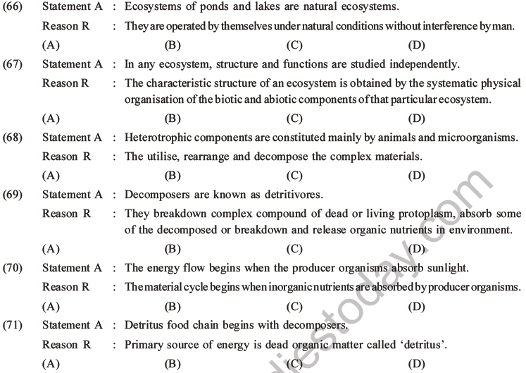 NEET Biology Ecosystem MCQs Set B-24