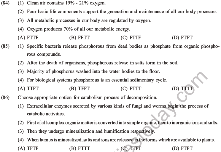 NEET Biology Ecosystem MCQs Set B-28