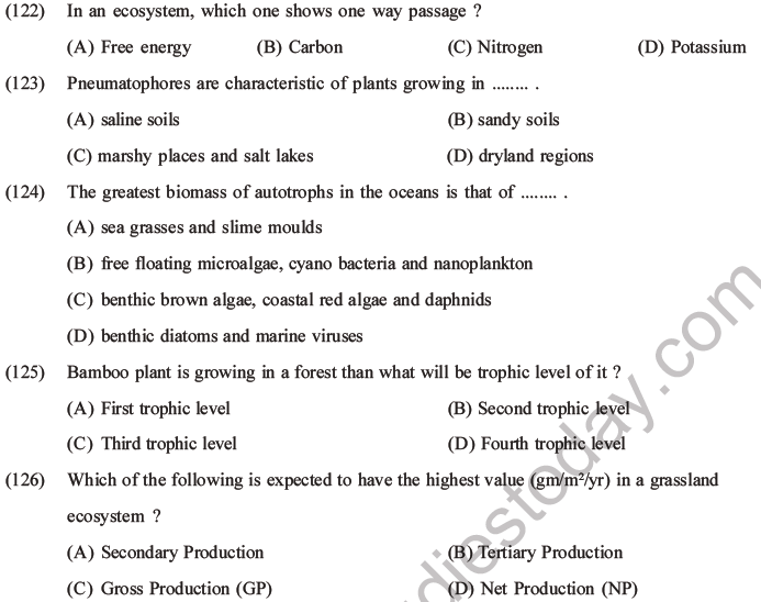 NEET Biology Ecosystem MCQs Set B-39