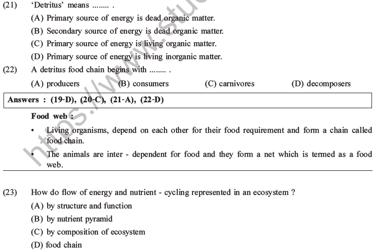 NEET Biology Ecosystem MCQs Set B-8