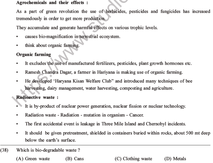 NEET Biology Environmental Issues MCQs Set B-12