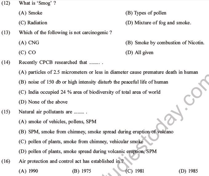 NEET Biology Environmental Issues MCQs Set B-3