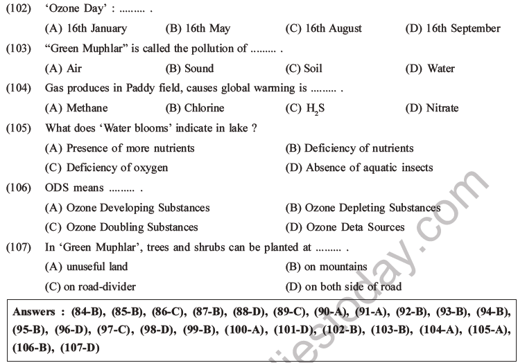 NEET Biology Environmental Issues MCQs Set B-37