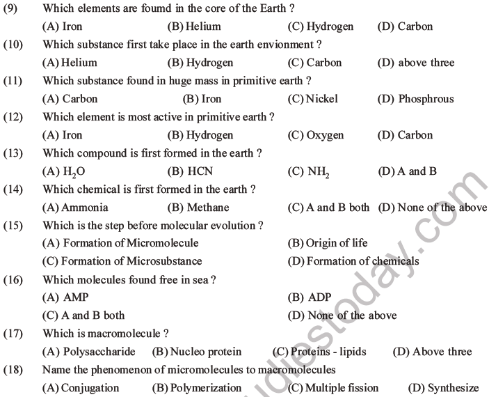 NEET Biology Evolution MCQs Set B-2