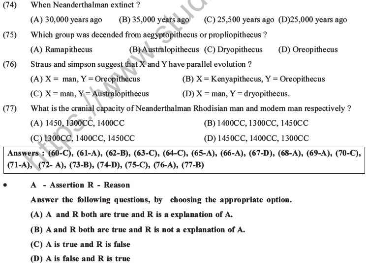 NEET Biology Evolution MCQs Set B-23