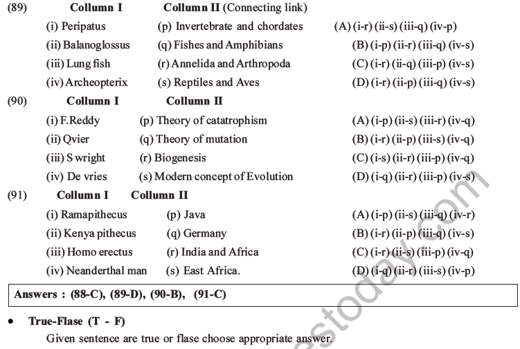 NEET Biology Evolution MCQs Set B-26