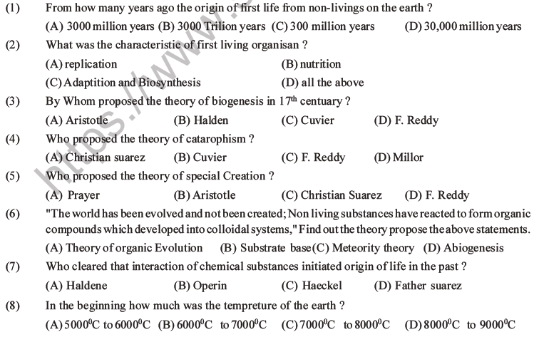 NEET Biology Evolution MCQs Set B-3